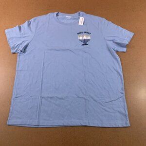 Old Navy Mens Size XL Blue Shine Bright Matching Holiday Graphic T-Shirt NWT